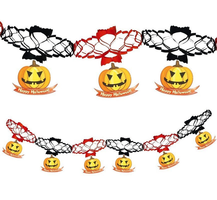 Halloween Slinger Pompoen Deluxe Onderhangers 2m van Fiestas Guirca koop je bij Partywinkel