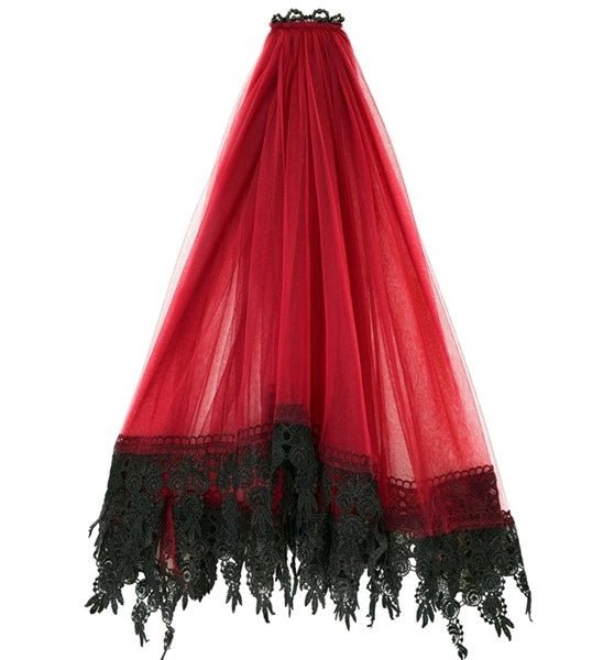 Halloween Sluier Rood Zwart van Widmann koop je bij Partywinkel