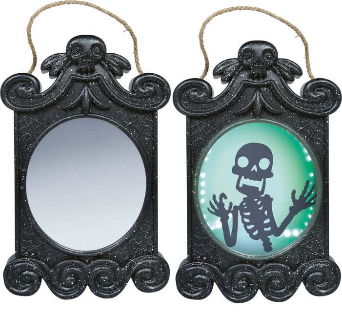 Halloween Spiegel Met Beeld, Licht En Beweging 45cm van Fiestas Guirca koop je bij Partywinkel
