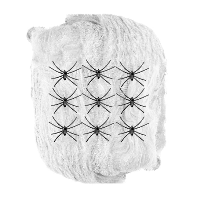 Halloween Spinnenweb Met Spinnen 10 delig van Widmann koop je bij Partywinkel