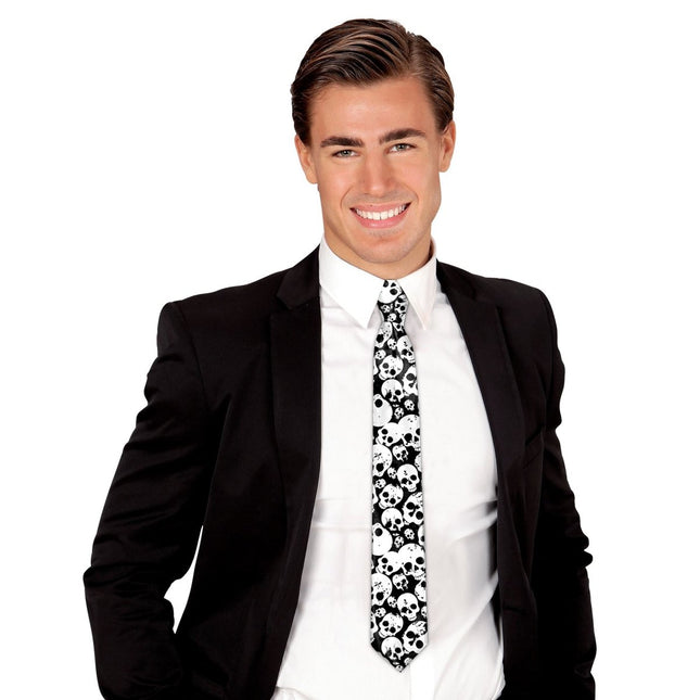 Halloween Stropdas Schedels van Widmann koop je bij Partywinkel