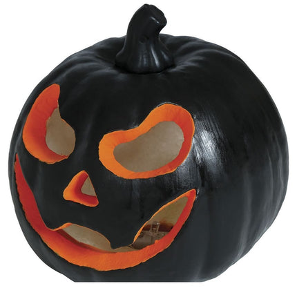 Halloween Tafeldecoratie Zwart Pompoen Met Licht 16cm - Partywinkel - 8434077249710
