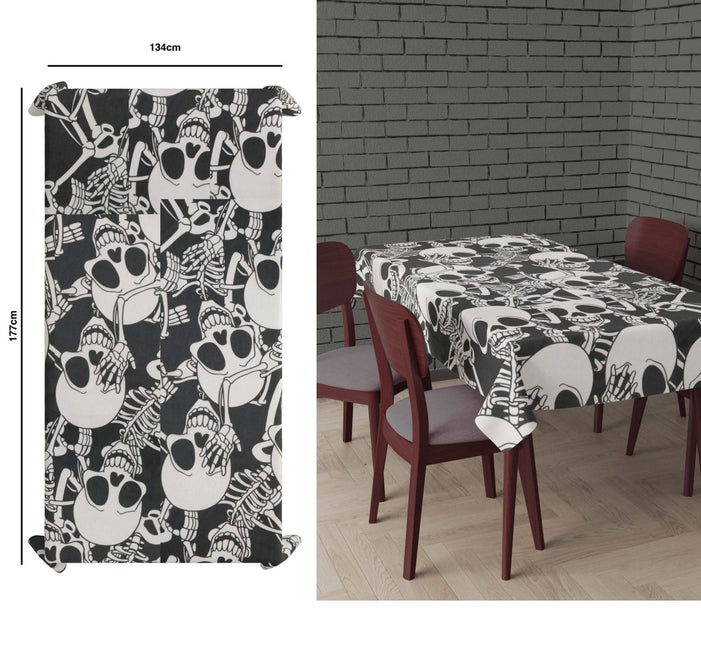 Halloween Tafelkleed Doodshoofd 1,77m van Fiestas Guirca koop je bij Partywinkel