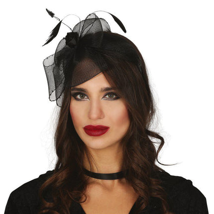 Halloween Tiara Bloemen Zwart van Fiestas Guirca koop je bij Partywinkel