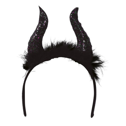 Halloween Tiara Glitter Hoorns van Fiestas Guirca koop je bij Partywinkel