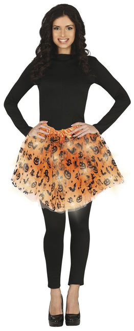 Halloween Tutu Oranje Dames 40cm - Partywinkel - 8434077190951