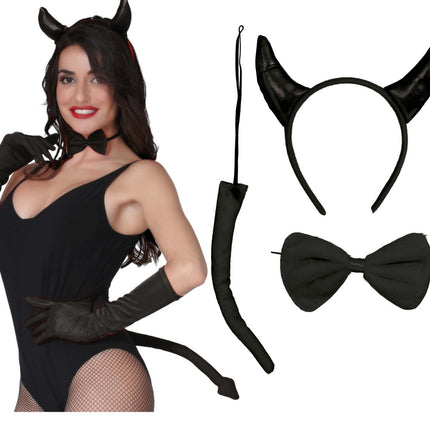 Halloween Verkleedset Zwart Dames Duivel - Partywinkel - 8434077268292