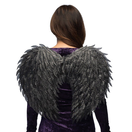 Halloween Vleugels Zwart Engel 55cm van Boland koop je bij Partywinkel