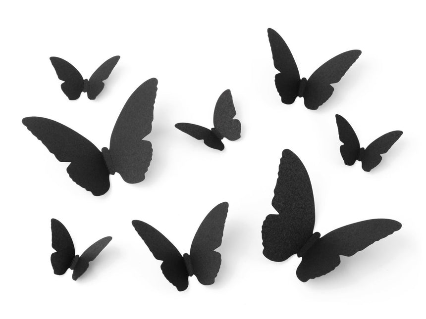 Halloween Wanddecoratie Zwart Vlinders 30st - Partywinkel - 5904555043428