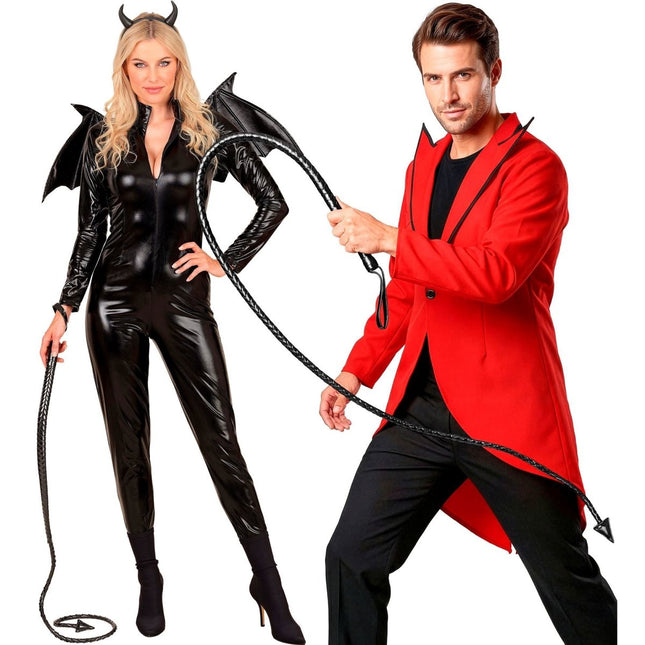 Halloween Zweep Zwart Duivel 1,8m van Widmann koop je bij Partywinkel