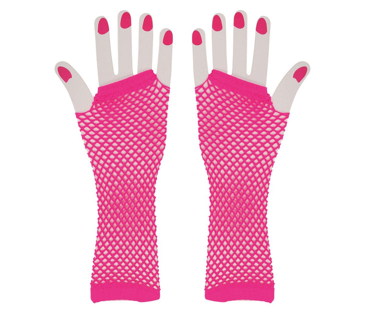 Handschoen Visnet Neon Fuschia van Fiestas Guirca koop je bij Partywinkel