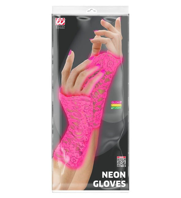 Handschoenen Neon Roze Kant van Widmann koop je bij Partywinkel