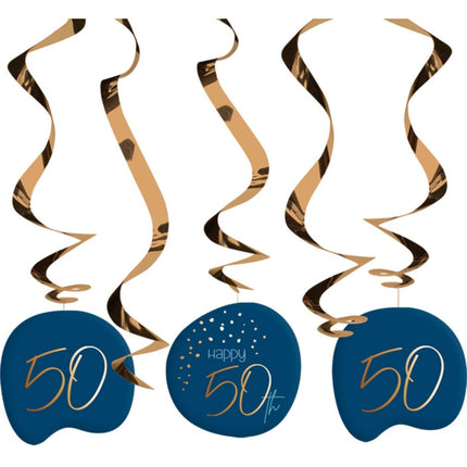 Hangdecoratie 50 Jaar Blauw 75cm 5st van Folat koop je bij Partywinkel