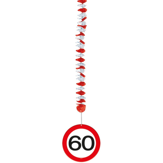 Hangdecoratie 60 Jaar Verkeersbord 17,5cm 3st van Folat koop je bij Partywinkel