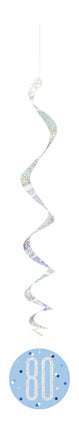 Hangdecoratie 80 Jaar Blauw 81cm 6st van Unique koop je bij Partywinkel