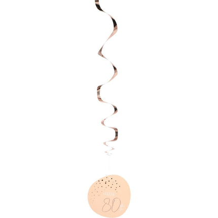 Hangdecoratie 80 Jaar Rose Goud 75cm 5st van Folat koop je bij Partywinkel