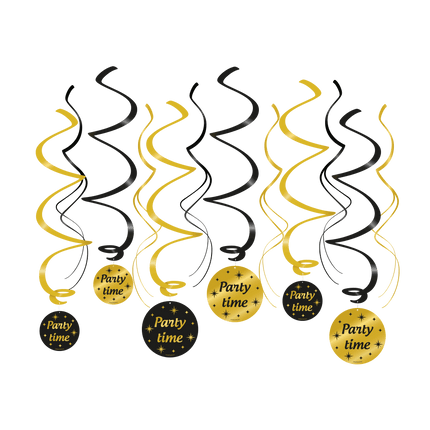 Hangdecoratie Party Time 14cm 12st van Paper Dreams koop je bij Partywinkel