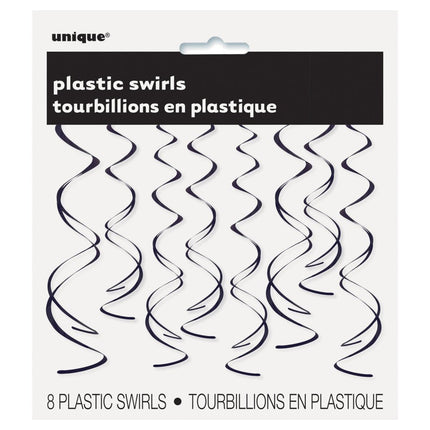 Hangdecoratie Zwart 66cm 8st van Unique koop je bij Partywinkel