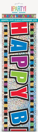 Happy Birthday Afzetlint Gekleurd 3,65m van Unique koop je bij Partywinkel