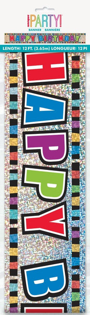 Happy Birthday Afzetlint Gekleurd 3,65m van Unique koop je bij Partywinkel
