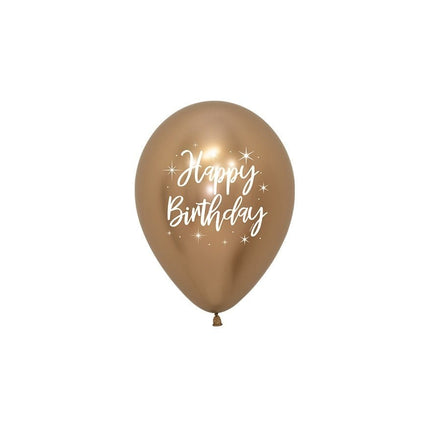 Happy Birthday Ballonnen Gekleurd Metallic 12cm 50st van Sempertex koop je bij Partywinkel