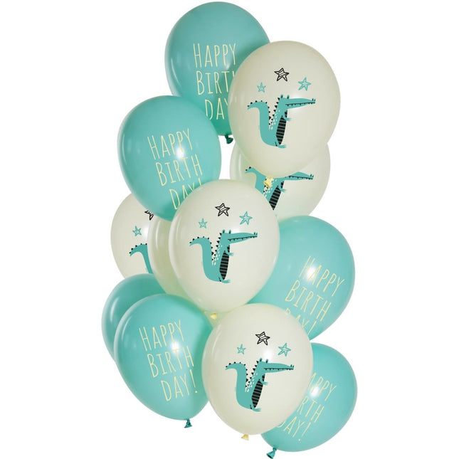 Happy Birthday Ballonnen Krokodil 33cm 12st van Folat koop je bij Partywinkel
