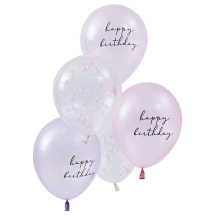 Happy Birthday Ballonnen Set Schelpen 30cm 5st van Ginger Ray koop je bij Partywinkel