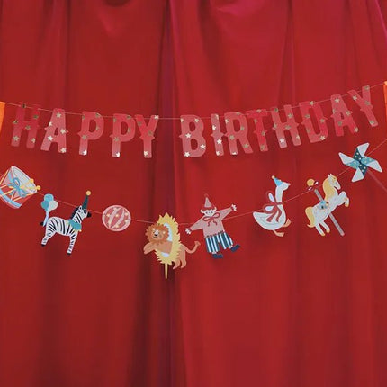 Happy Birthday Banner Circus 2,75m van Partydeco koop je bij Partywinkel