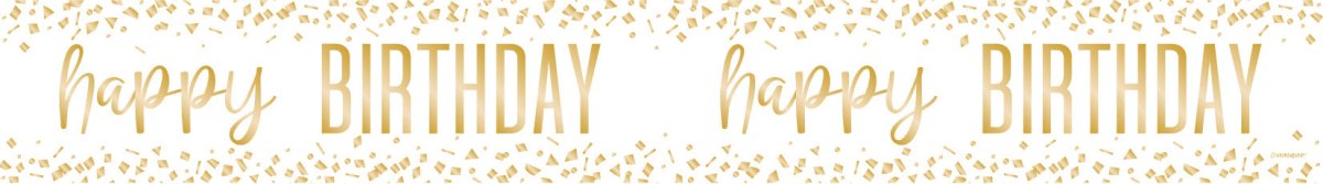 Happy Birthday Banner Goud 2,74m van Unique koop je bij Partywinkel