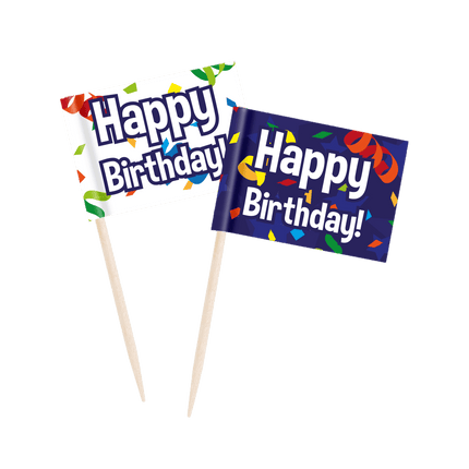 Happy Birthday Cocktailprikkers van Paper Dreams koop je bij Partywinkel