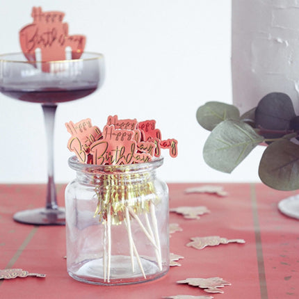Happy Birthday Cocktailprikkers Golden Dusk 12cm 12st van Folat koop je bij Partywinkel