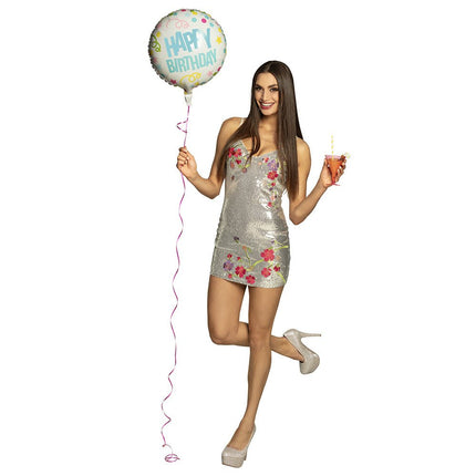 Happy Birthday Helium Ballon Confetti 45cm leeg van Boland koop je bij Partywinkel