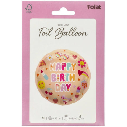Happy Birthday Helium Ballon Emoij Leeg 45cm van Folat koop je bij Partywinkel