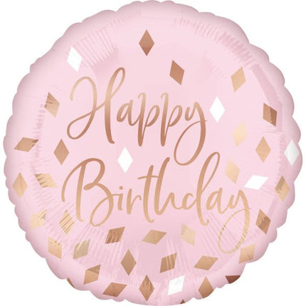 Happy Birthday Helium Ballon Lichtroze Leeg 43cm van Riethmueller koop je bij Partywinkel