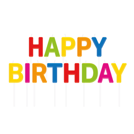 Happy Birthday Kaarsen Gekleurd 2,5cm van Paper Dreams koop je bij Partywinkel