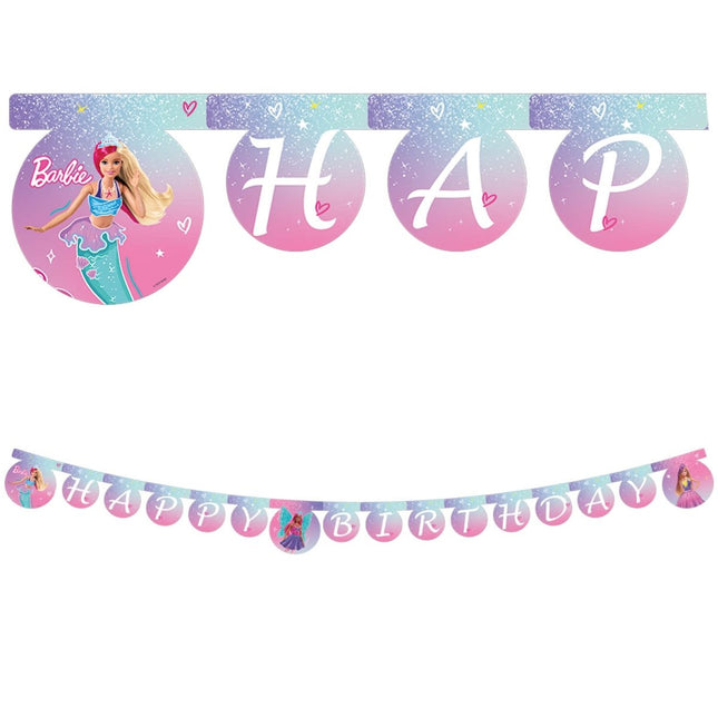 Happy Birthday Letterslinger Barbie van Procos koop je bij Partywinkel