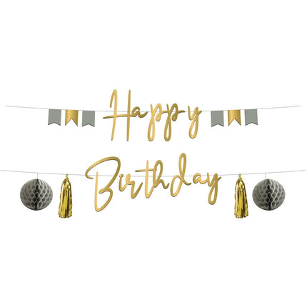 Happy Birthday Letterslinger Golden Dawn 1,5m van Folat koop je bij Partywinkel