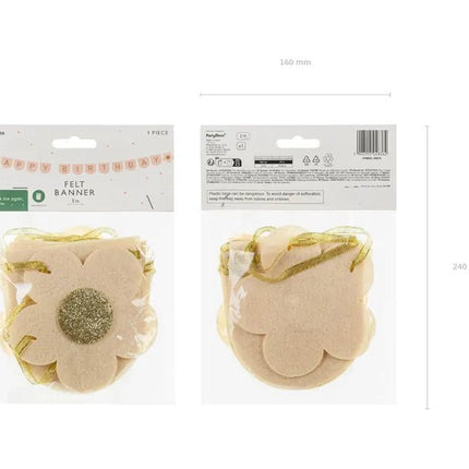 Happy Birthday Letterslinger Goud Roze 3m van Partydeco koop je bij Partywinkel