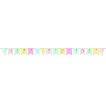 Happy Birthday Letterslinger Ijsjes 2,5m van Creative Converting koop je bij Partywinkel