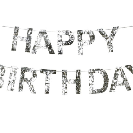 Happy Birthday Letterslinger Zilver 2,2m van Partydeco koop je bij Partywinkel