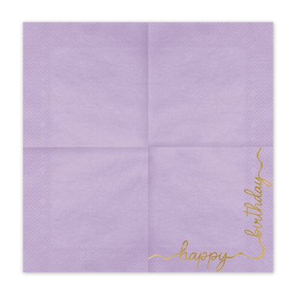 Happy Birthday Servetten 33cm 12st van Partydeco koop je bij Partywinkel