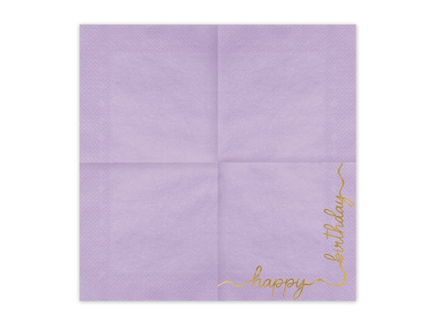 Happy Birthday Servetten 33cm 12st van Partydeco koop je bij Partywinkel