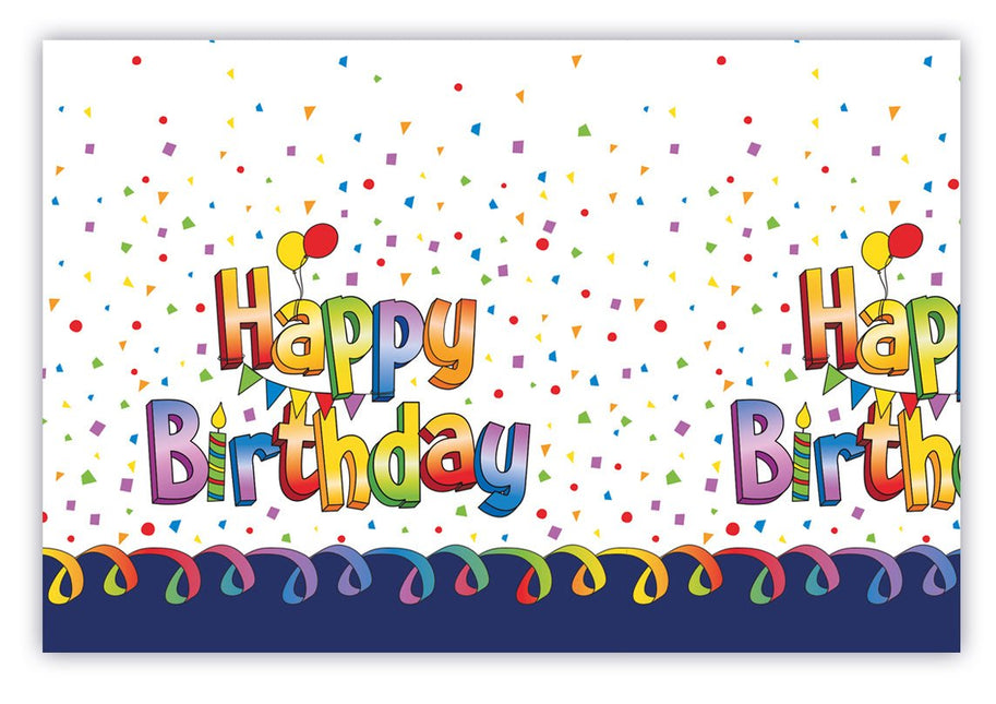 Happy Birthday Tafelkleed 1,8m van Procos koop je bij Partywinkel