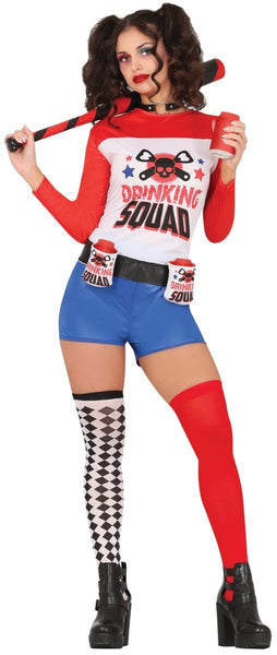 Disfraz de Harley Quinn Rojo Azul Mujer – Partywinkel