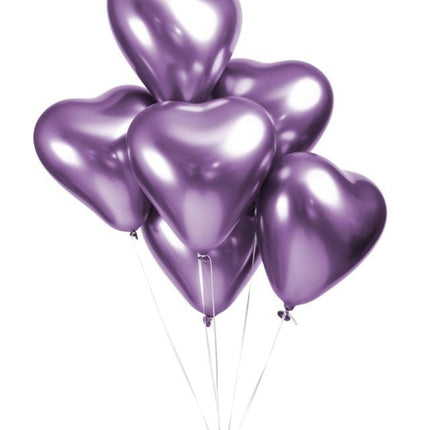 Hartjes Ballonnen Paars 30cm 6st van WeFiesta koop je bij Partywinkel