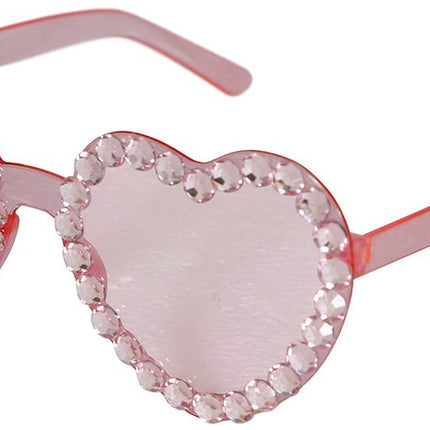 Hartjes Bril Roze Diamantjes - Partywinkel - 8434077182383