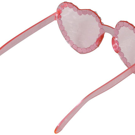Hartjes Bril Roze Diamantjes - Partywinkel - 8434077182383