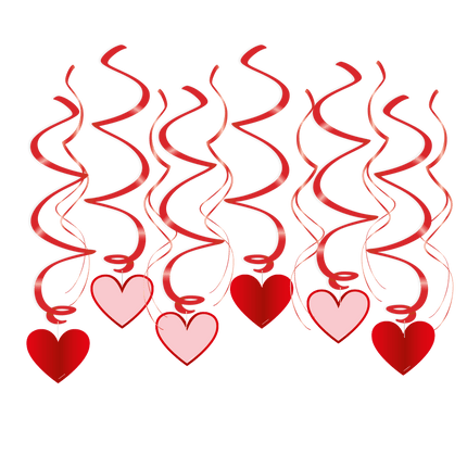 Hartjes Hangdecoratie Rood 70cm 6st van Paper Dreams koop je bij Partywinkel