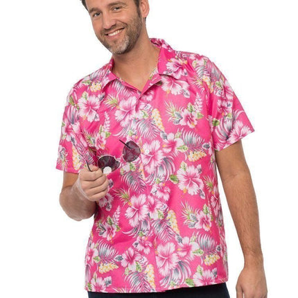 Hawai Shirt Roze van Partychimp koop je bij Partywinkel