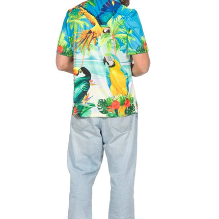 Hawaii Blouse Heren Papegaai van Wilbers & Wilbers koop je bij Partywinkel